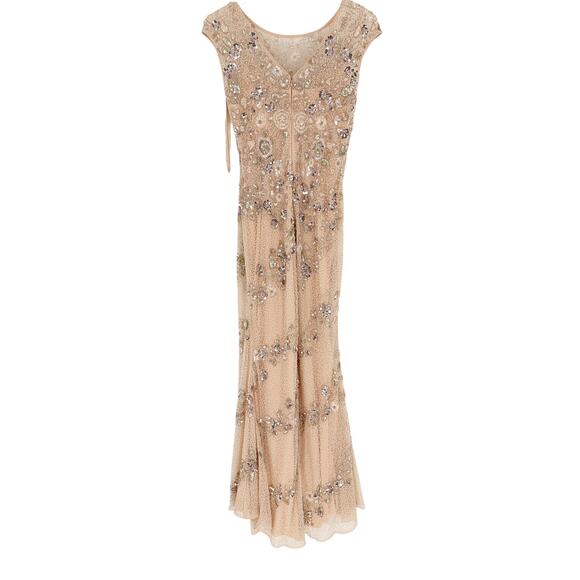 MAC DUGGAL Dress Size 2 Evening Gown Sequin Pink NEW Cream Embellished Bateau - Picture 6 of 7